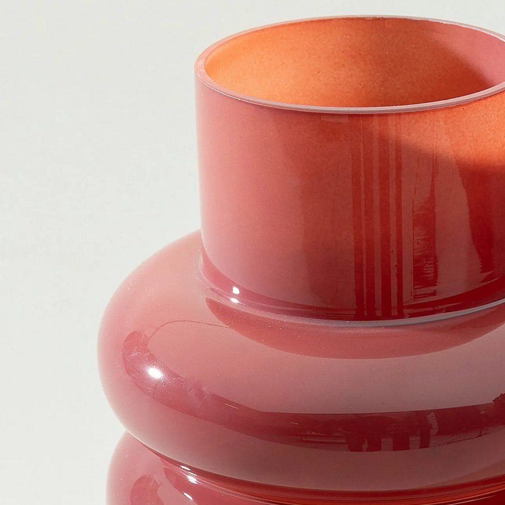 Sklenená váza Rosso 16x24 cm