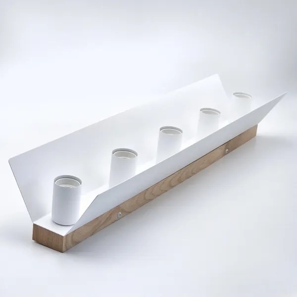 Stropné svietidlo ESME 5xE27/15W/230V biela/dub