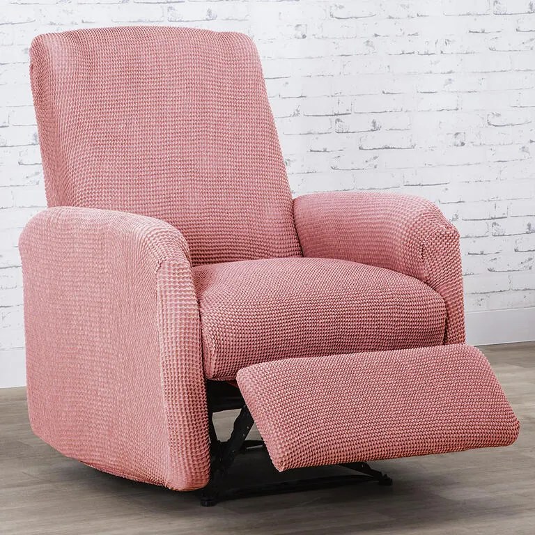 Super strečové poťahy NIAGARA koralová sedačka s otomanom vľavo (š. 200 - 300 cm)