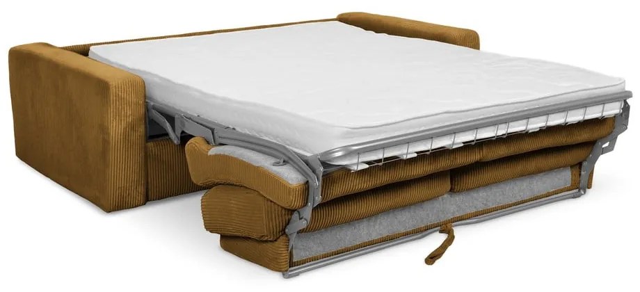 Menčestrová rozkladacia pohovka v horčicovej farbe 195 cm Nona – Makamii