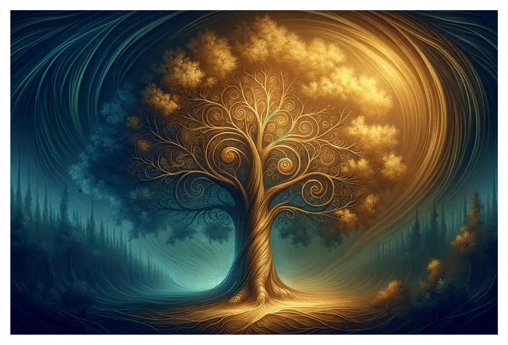 Obraz magický strom života v noci