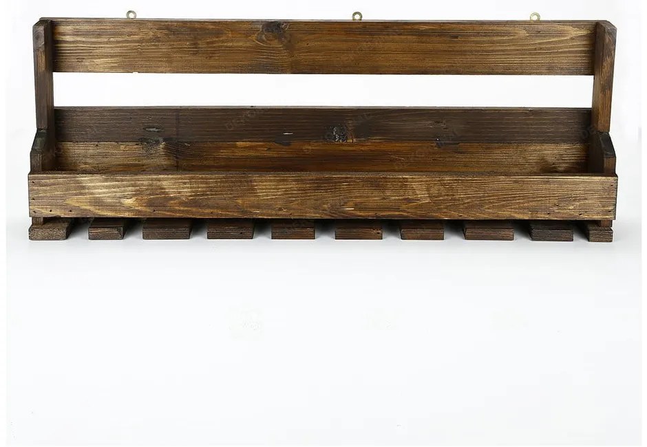 Ručne vyrábaný stojan na víno a držiak na poháriky z masívneho dreva Catalin Faina, 90 × 30 × 12 cm