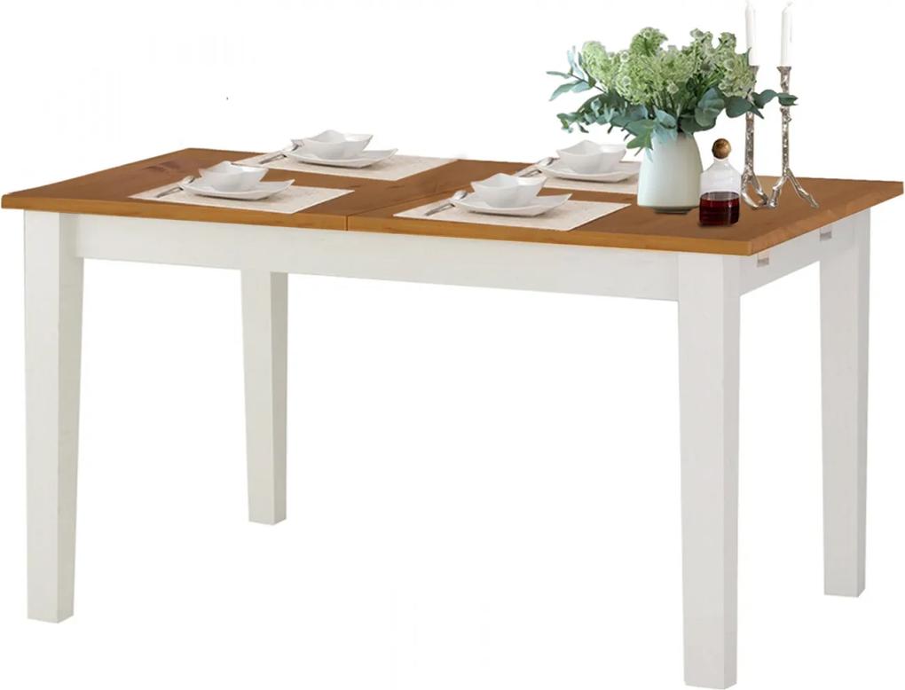 Jedálenský stôl Disa, 160 cm, biela/borovica