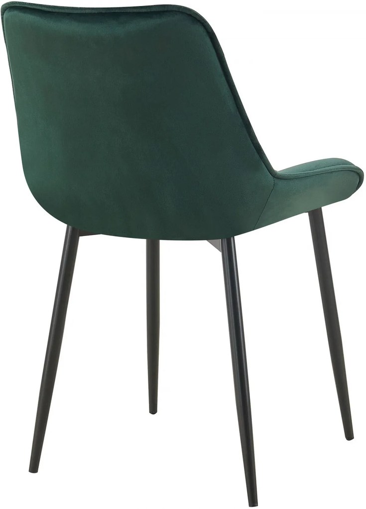 Jedálenská stolička Wallace - zamat - Zelená