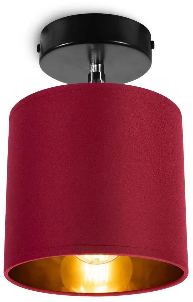 Bodové svietidlo Gama, 1x červené textilné tienidlo, (možnosť polohovania)