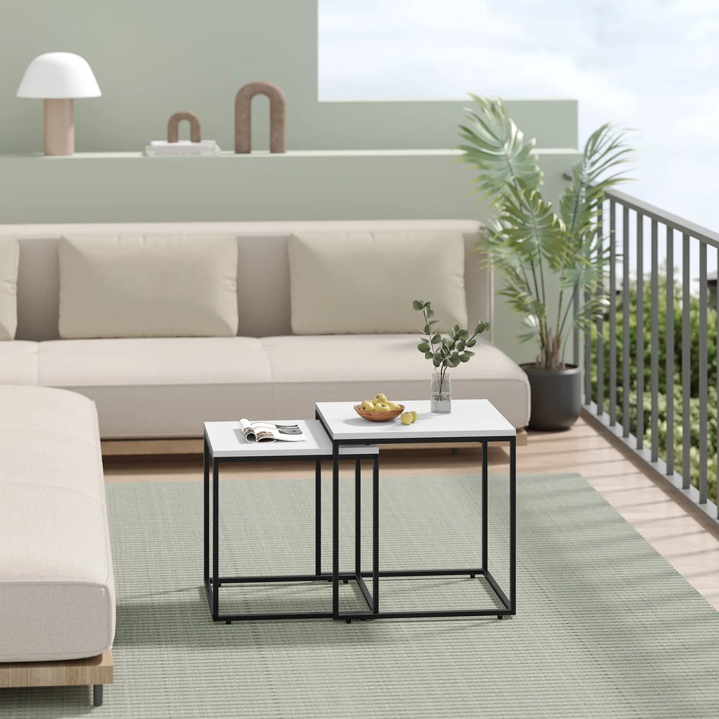 Sada 2 ks konferenčných stolíkov QUADRO, biele