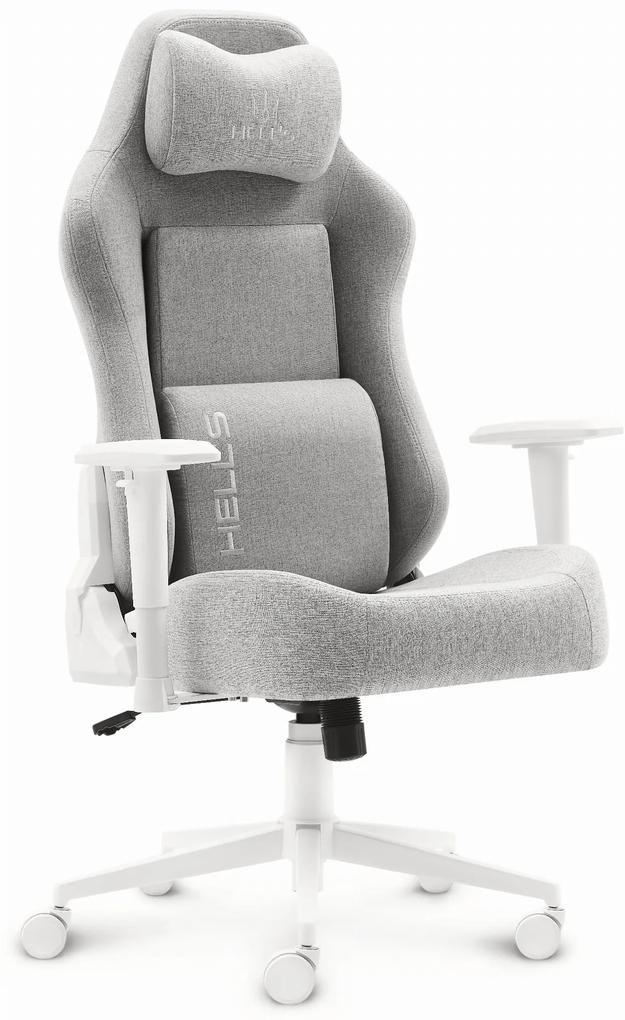 Hells Herná stolička Hell's Chair HC-1009 White Grey Fabric
