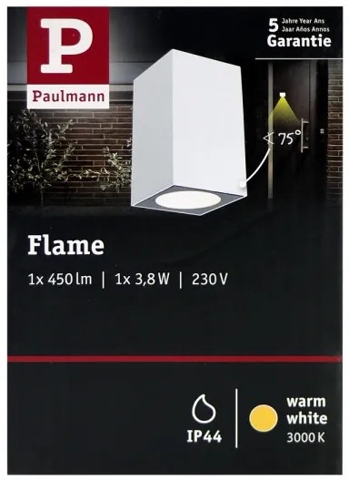 Paulmann 94329 - LED/3,8W IP44 Vonkajšie nástenné svietidlo FLAME 230V biela