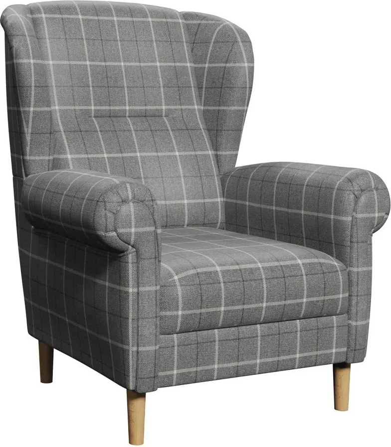 Sivé kreslo ušiak Swan – Ropez