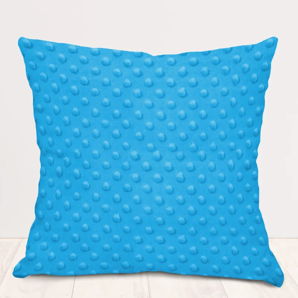 Biante Detská obliečka na vankúš Minky 3D bodky MKP-034 Modrá 60 x 60 cm