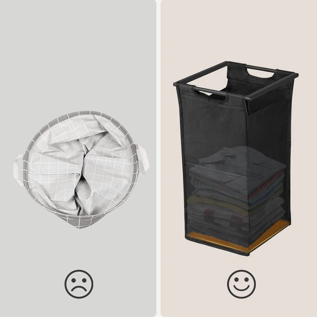 Koš na prádlo Vasagle Ermira 100 l černý/hnědý