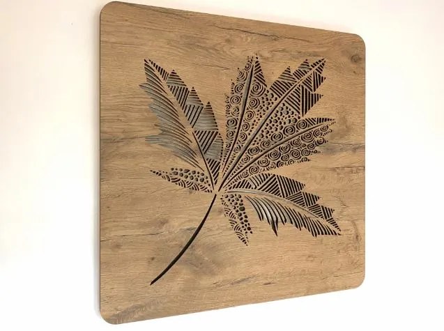 Obraz List stromu s led podsvietením na batériu