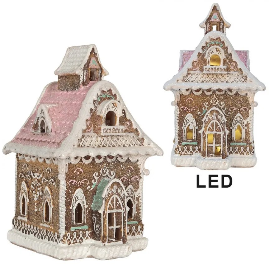 Perníková LED chalúpka Gingerbread Cotti - 16*15*25 cm