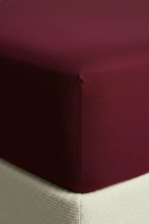 Plachta s gumičkou JERSEY bordová Rozmer: 180x200x30 cm