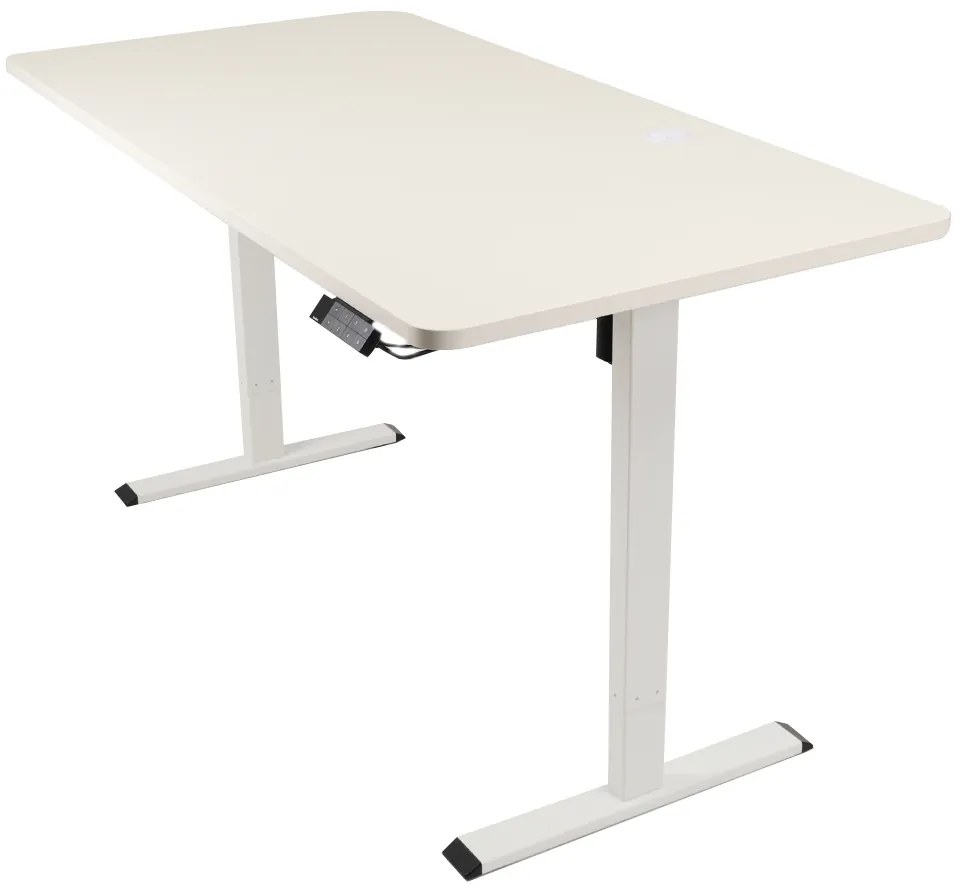 Výškovo nastaviteľný elektrický stôl BestBerg BBAT-16WW / rozmer 160x80 cm / výška 85-130 cm / biely