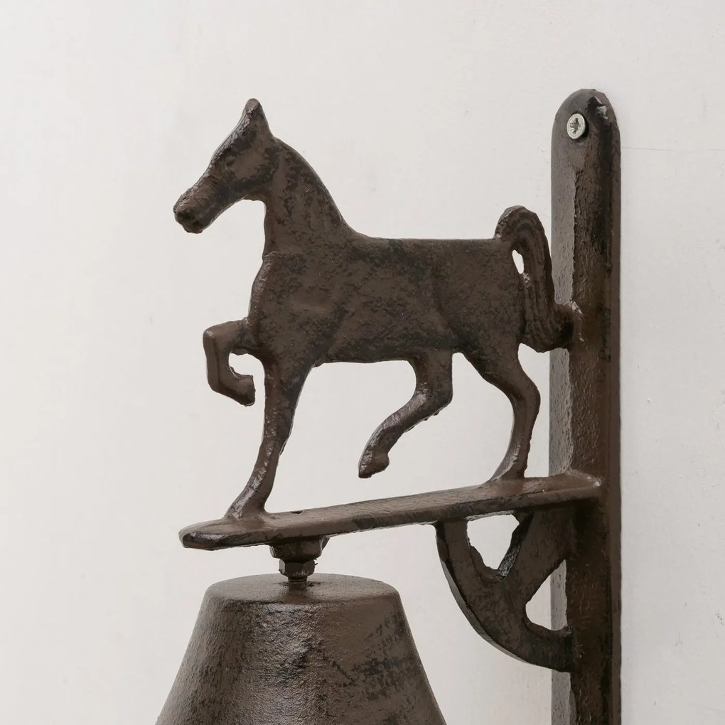 Záhradný zvonček Cabalo, 22x16 cm, liatina, hnedá