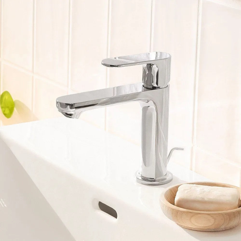 HANSGROHE Rebris S páková umývadlová batéria CoolStart s plastovou odtokovou súpravou s tiahlom, výška výtoku 109 mm, chróm, 72519000