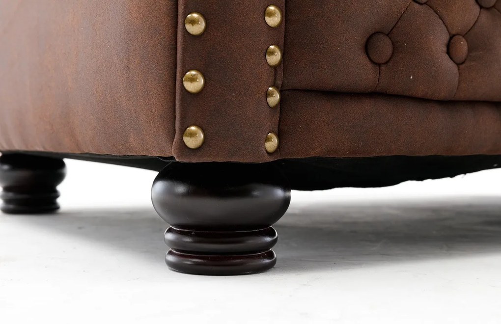 Dizajnová dvojsedačka Chesterfield II 150 cm antik hnedá