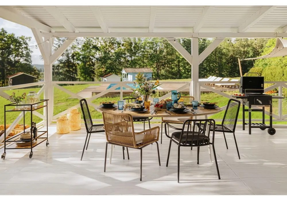 Čierna záhradná stolička Bonami Essentials Kai