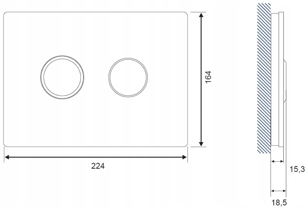 Cersanit Accento Circle, pneumatické splachovacie tlačidlo, biele sklo, S97-055