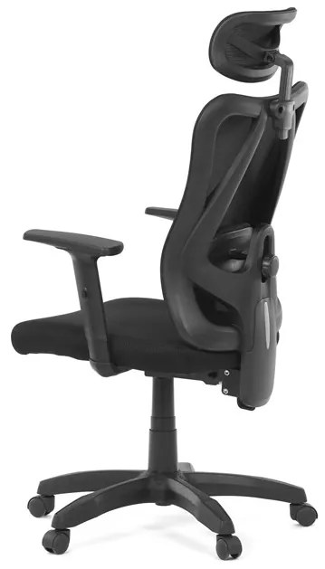 Kancelárska ergonomická stolička MANET — sieťovina / látka, čierna