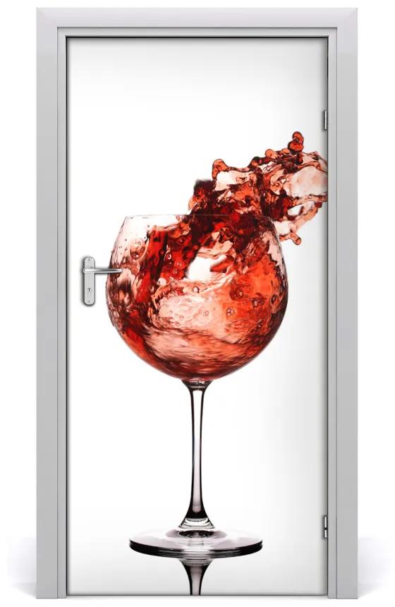 Samolepiace fototapety na dvere poháre vína 85x205 cm