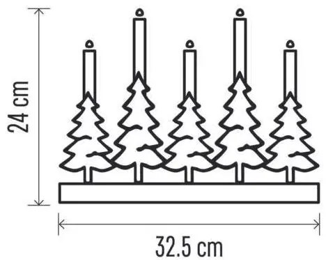 EMOS LED kovový svietnik biely - stromy so sviečkami, časovač DCAW14