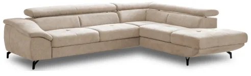 Rozkladacia rohová sedacia súprava BRESCIA pravá, béžová, s úložným priestorom