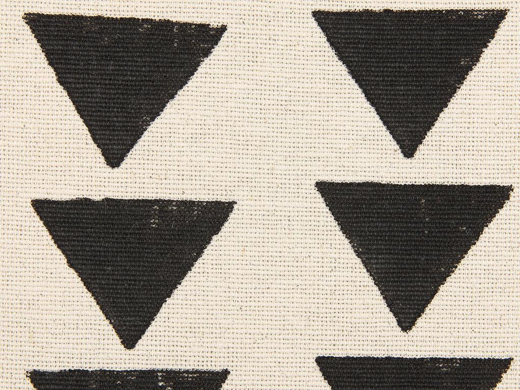 Sada 2 bavlnených vankúšov so vzorom trojuholníka 45 x 45 cm béžová a čierna CERCIS Beliani