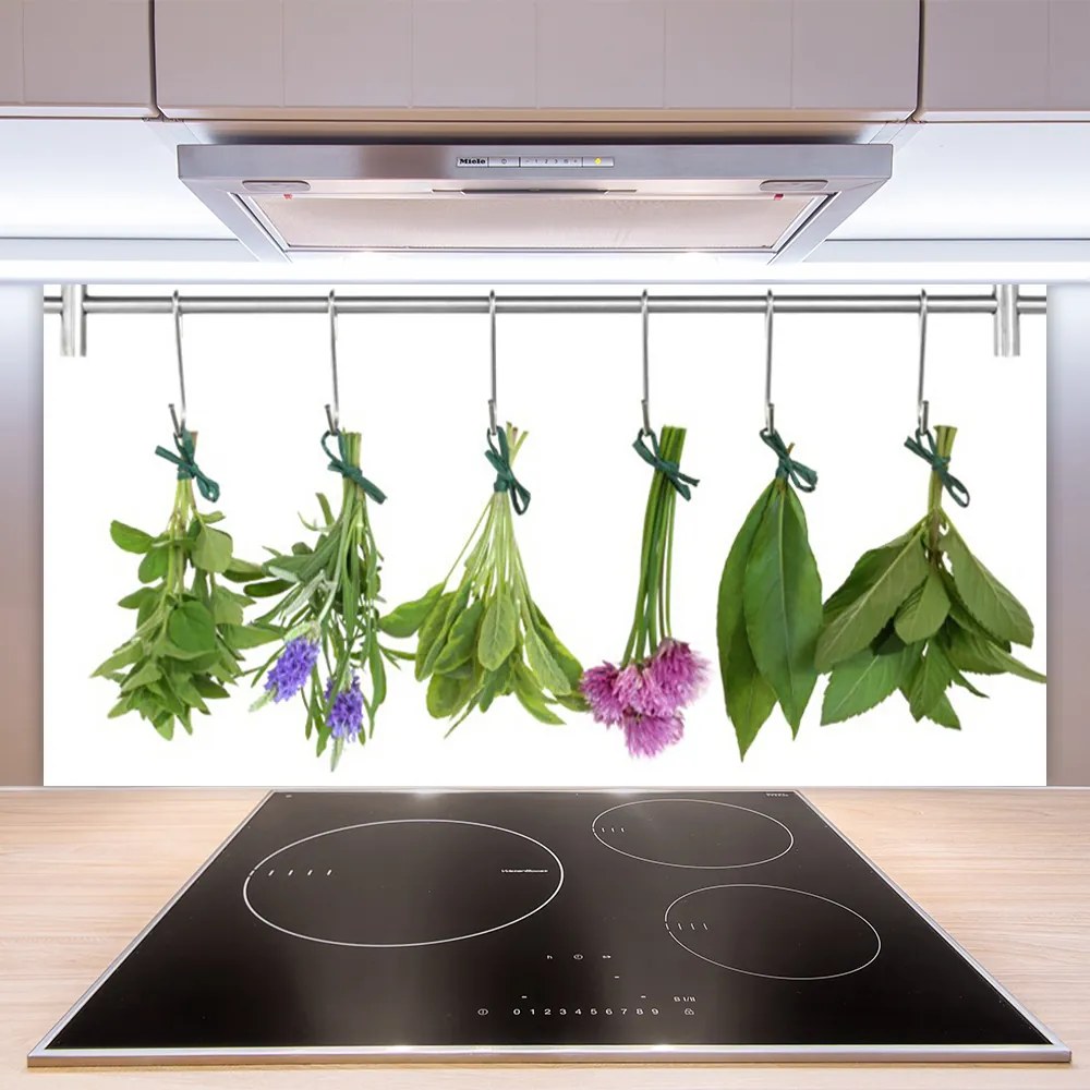 Sklenený obklad Do kuchyne Sušené byliny listy kvety 100x50 cm