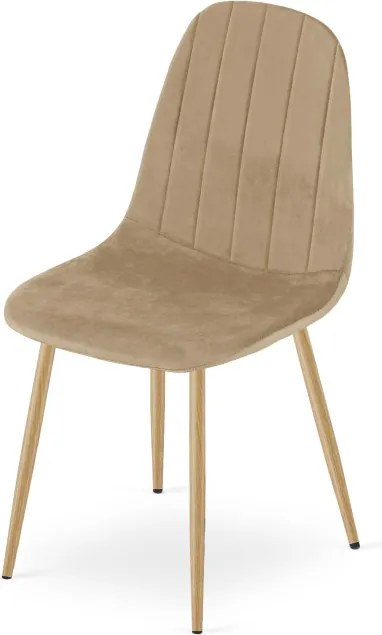 Set dvoch jedálenských stoličiek PADVA zamatové hnedé / hnedé nohy (2 ks)