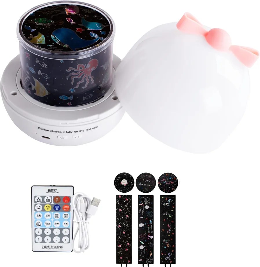 LEAN LED nočná lampa s projektorom hviezd 6v1