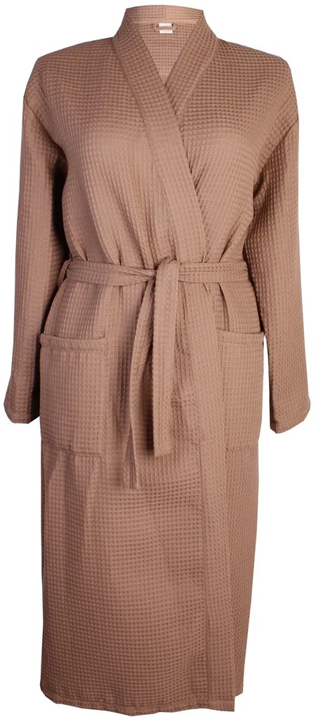 Vaflový župan hnedý Veľkosť: S, strih: léga