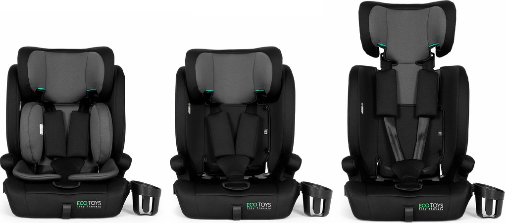 Detská autosedačka pre deti s výškou 76–150 cm, R129, držiak na nápoje ECOTOYS