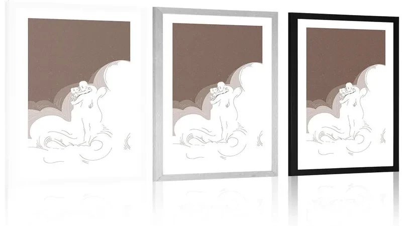 Plagát s paspartou noc plná lásky - 30x45 white