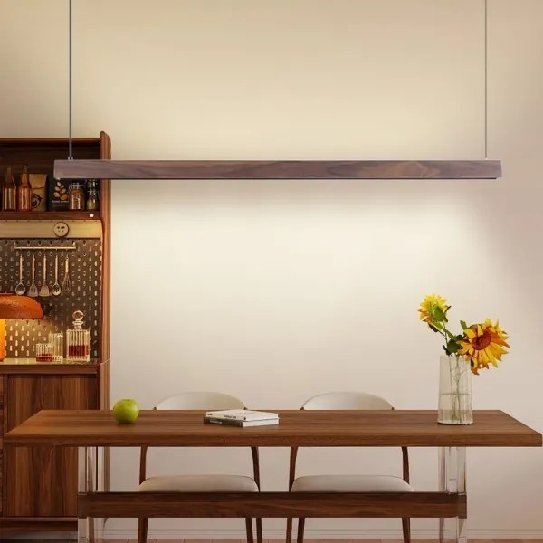 Immax NEO 07300L-LED Stmievateľný luster na lankovom zavesení MADEIRA 26W/230V Wi‑Fi Tuya 122 cm orech