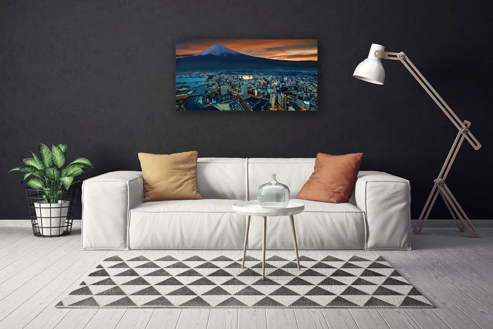 Obraz na plátne Mesto hora dmy 140x70 cm
