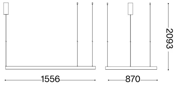 Ideal Lux - LED Luster na lanku WAVES LED/54W/230V CRI 90 mosadz