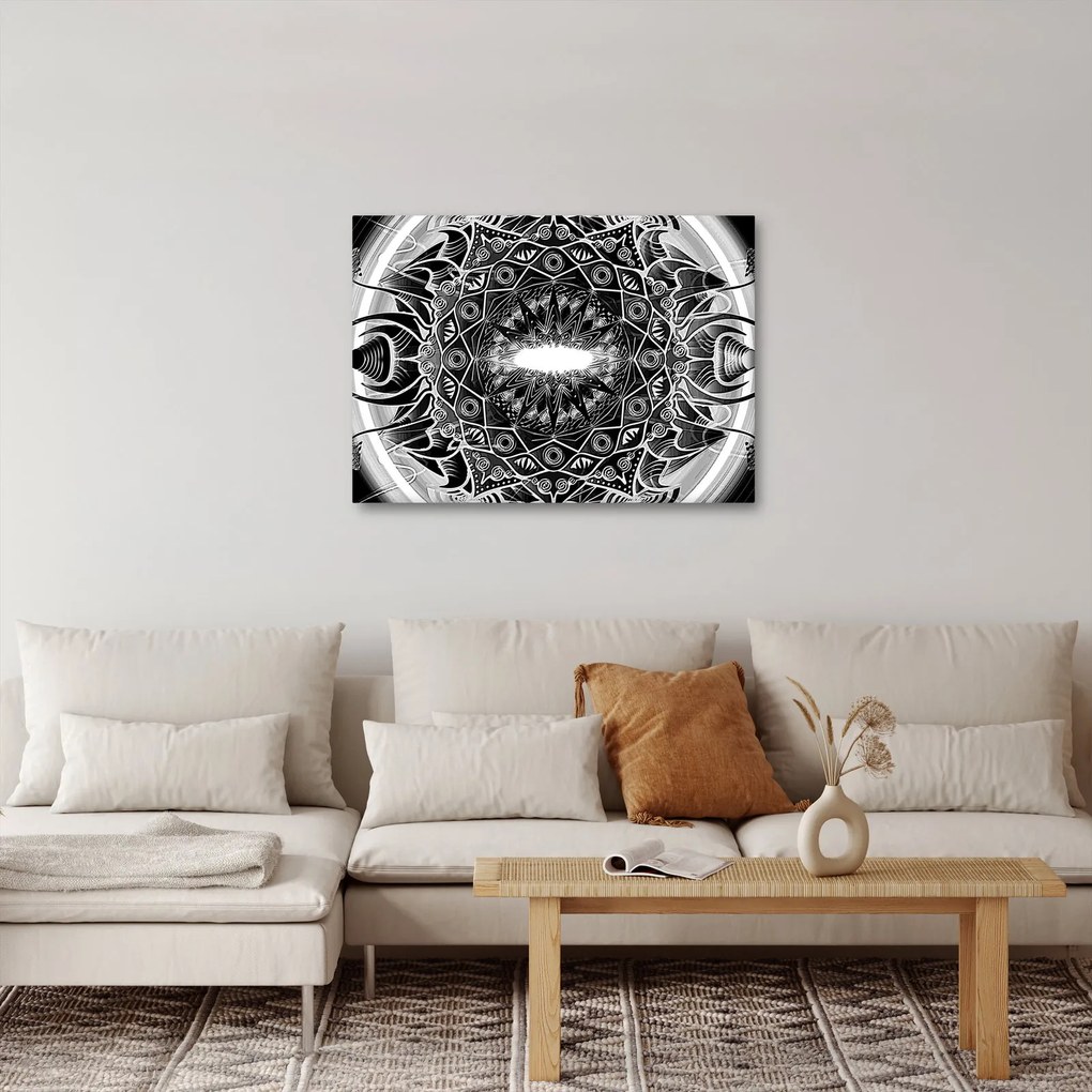 Obraz čiernobielych ornamentov (70x50 cm)