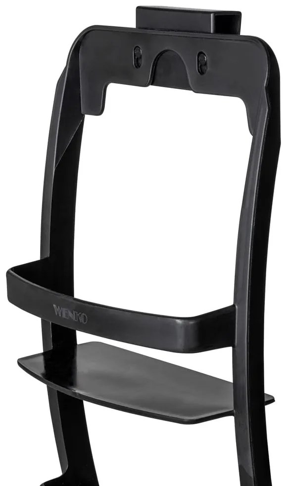 Čierna závesná/bez vŕtania plastová kúpeľňová polička Universal – Wenko