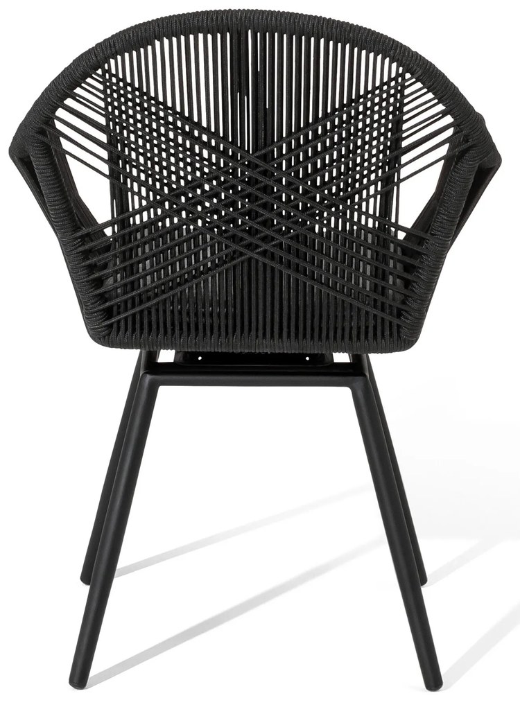 Otočné jedálenské kreslo s textilným výpletom