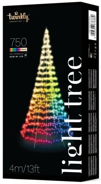 Twinkly TWP750SPP-BEU- LED RGBW Vonkajší vianočný stromček 750xLED 4m IP44 Wi-Fi