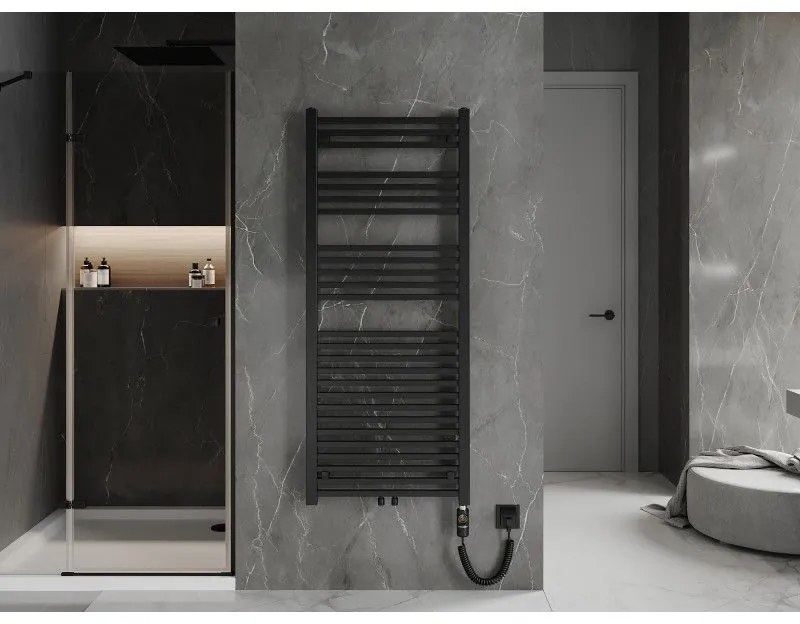 Mexen Pluton, elektrické vykurovacie teleso 1450x600 mm + vykurovacia tyč 900 W, čierna, W106-1450-600-2900-70