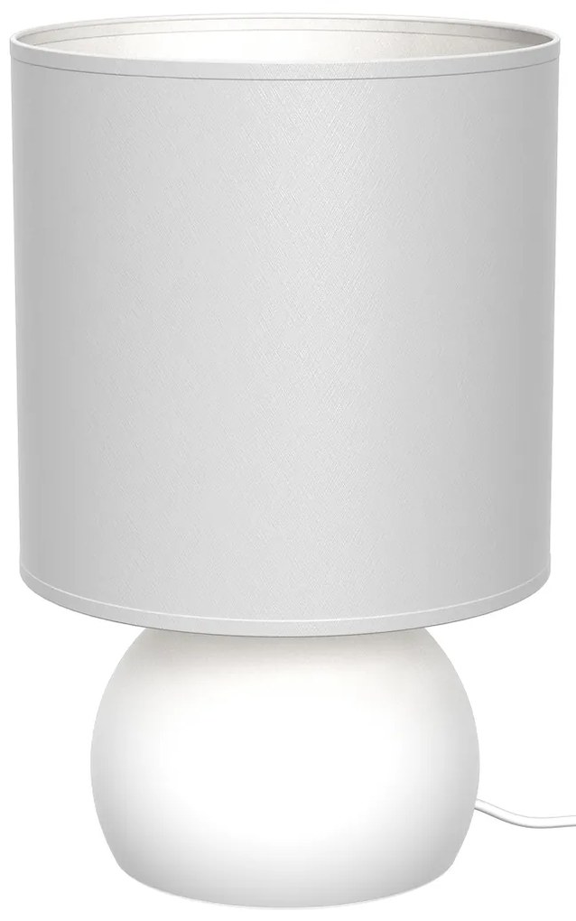 Stolná lampa Vicky, 1x biele textilné tienidlo, w