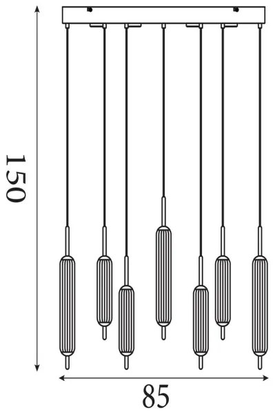 Searchlight 76210-7CL - LED stmievateľný závesný luster na lanku CATTAIL LED/33W/230V