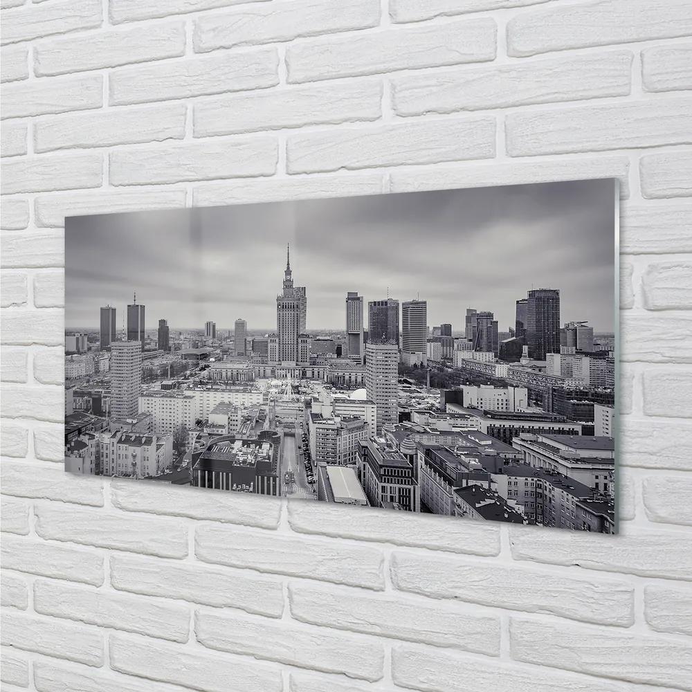 Obraz na akrylátovom skle Varšava mrakodrapy panorámu 125x50 cm