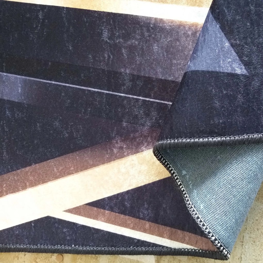 DY Čierno-zlatý koberec s geometrickým vzorom Black 03 Rozmer: 180x280 cm