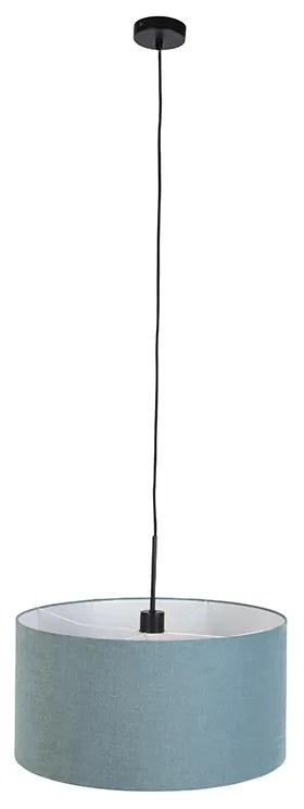 Závesné svietidlo čierne s modrým tienidlom 50 cm - Combi 1
