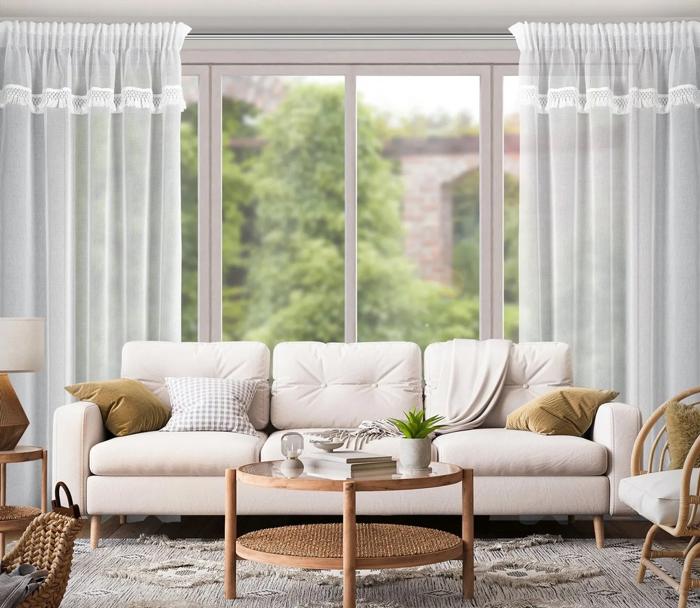 ZÁCLONA NA PÁSKE KIRA1 140X270 CM BIELA