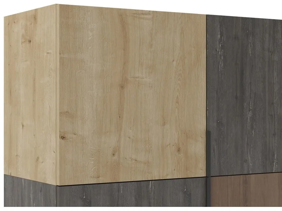 Skrinka v dekore duba v hnedo-prírodnej farbe 100x130 cm Titan – Marckeric